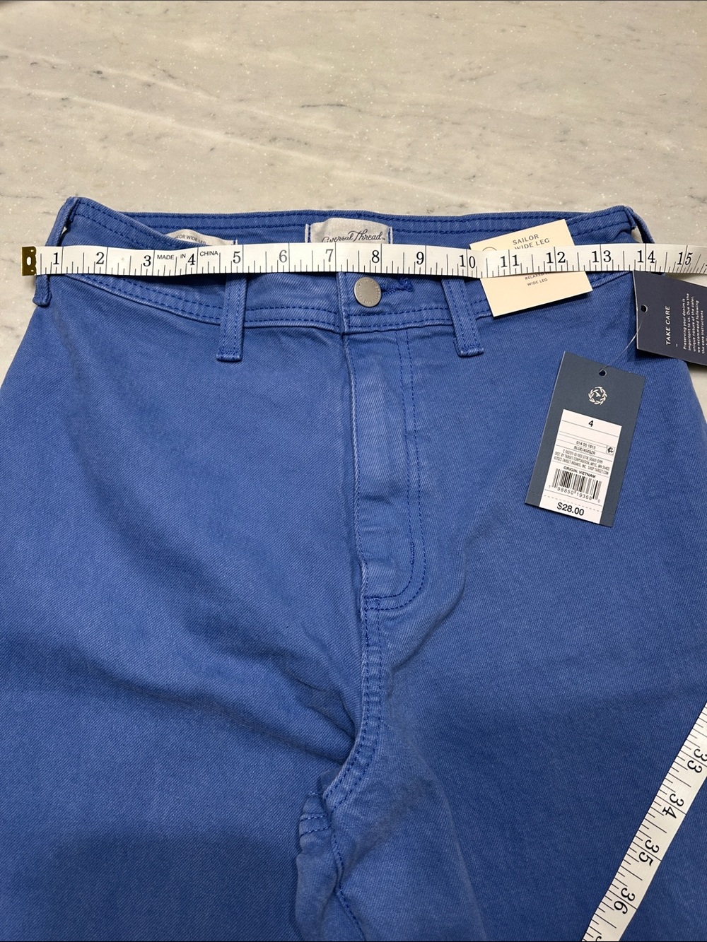 Universal Thread Women’s Periwinkle Blue Sailor Wide Leg Jeans - Picture 3 of 8